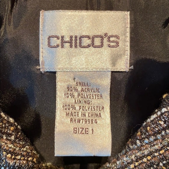 Chico’s Brown Foiled Tweed Jacket - Picture 12 of 15